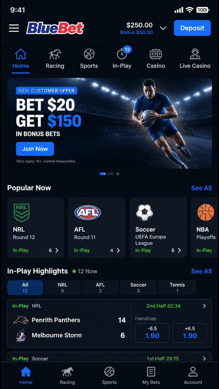 Bluebet screenshot