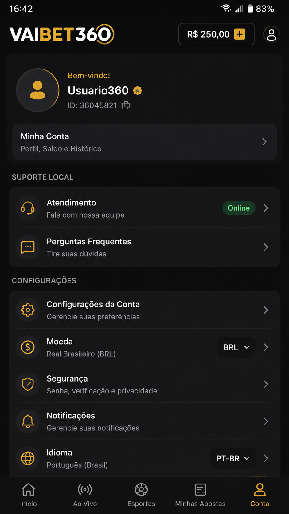 Vaibet360 screenshot