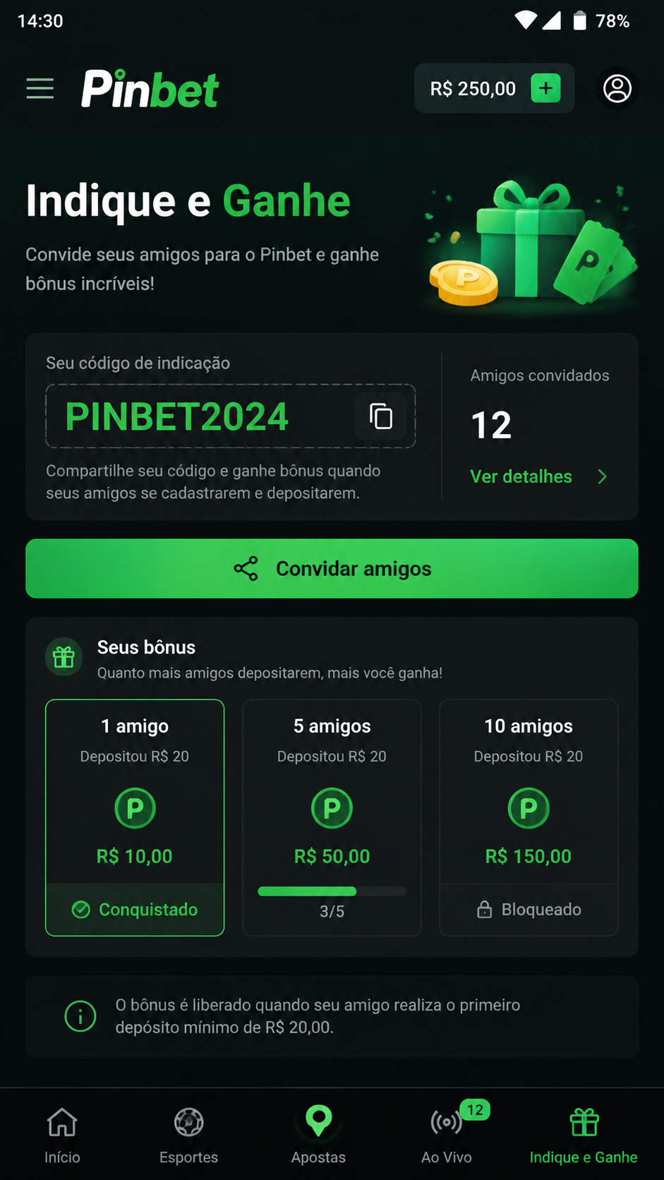 Pinbet screenshot